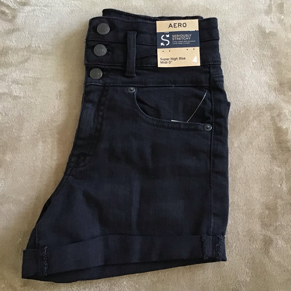 Aeropostale Super High Rise Midi Shorts